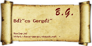 Bécs Gergő névjegykártya