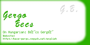 gergo becs business card